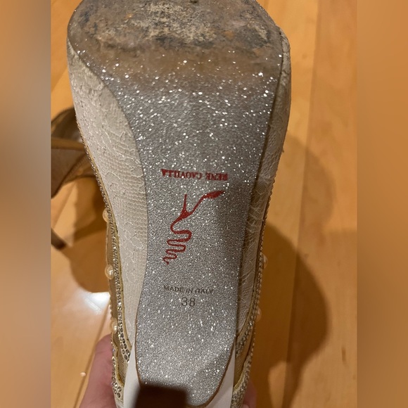 Rene Caovilla white lace strass heels, size 38 - Picture 3 of 7